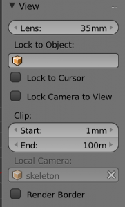 Screenshot showing setting up clipping point in Blender